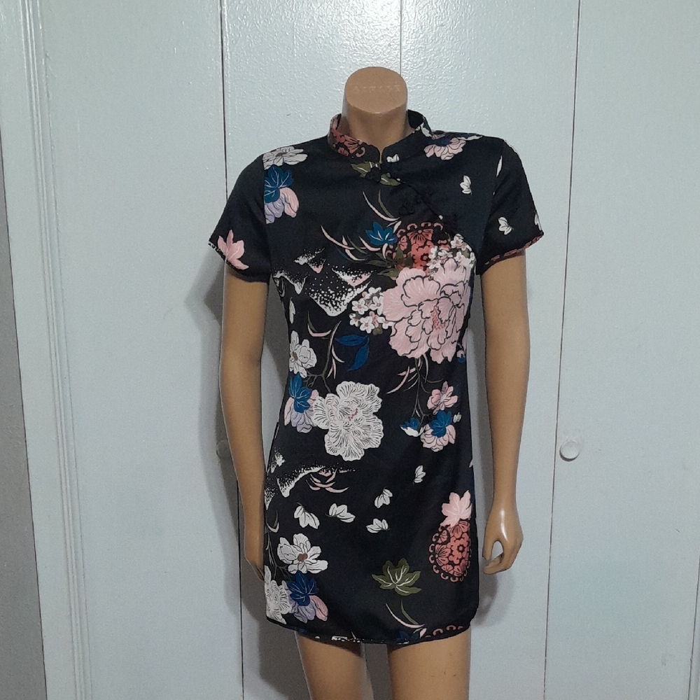 Zara Black Floral Mini Dress